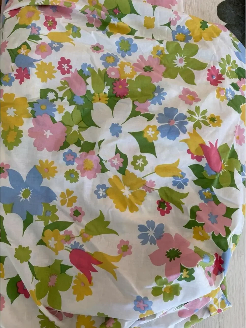Vtg 1960s Cannon Monticello 2pc Dbl Sheet Set Mille Fleur Flower Power Clean EUC